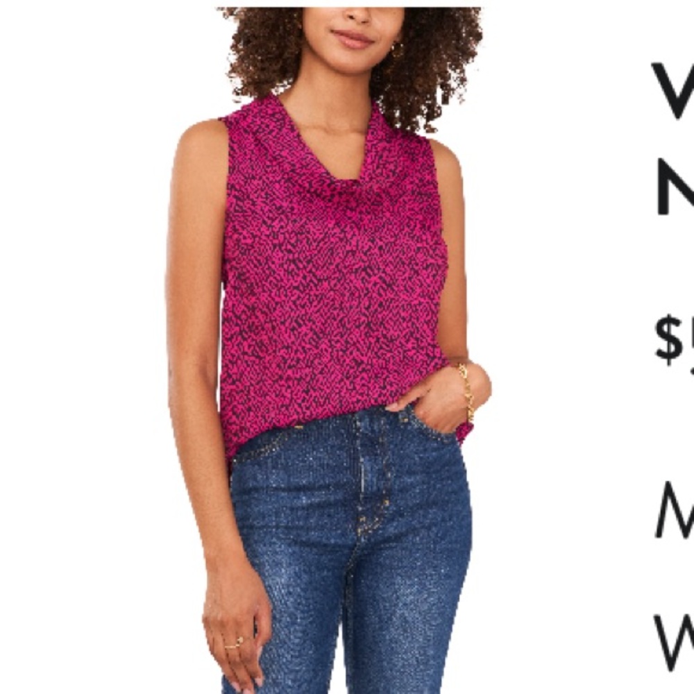 NWT Vince Camuto ikat cowl neck top